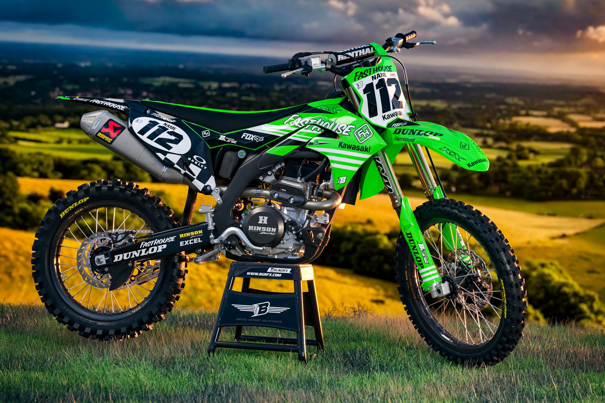 KAWASAKI KXF 250-450 2019-2023 Full Graphics Kit With Riders Id