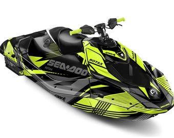 Kit grafico Sea-Doo Spark Trixx: verde lime rigato, spessore 23 mil