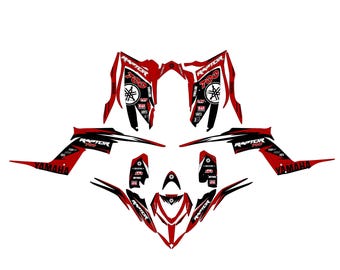 Kit Décalcomanies Yamaha Raptor 700/700R 2013-2024 - Stickers VTT Personnalisés, Finition Brillante
