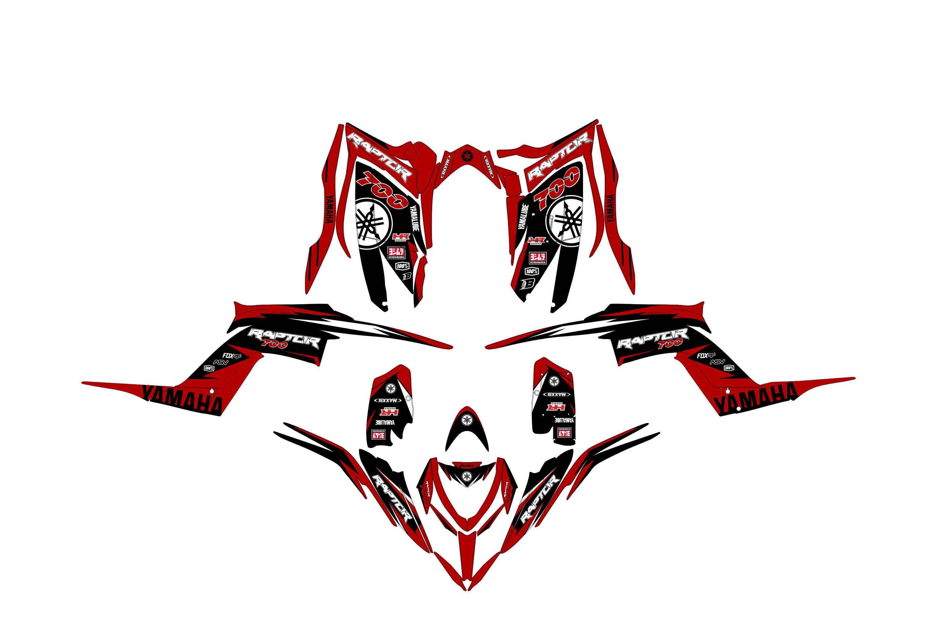Kit Graphisme Yamaha Raptor 700 / 700R - Décalcomanies VTT Multicolores 2013-2025