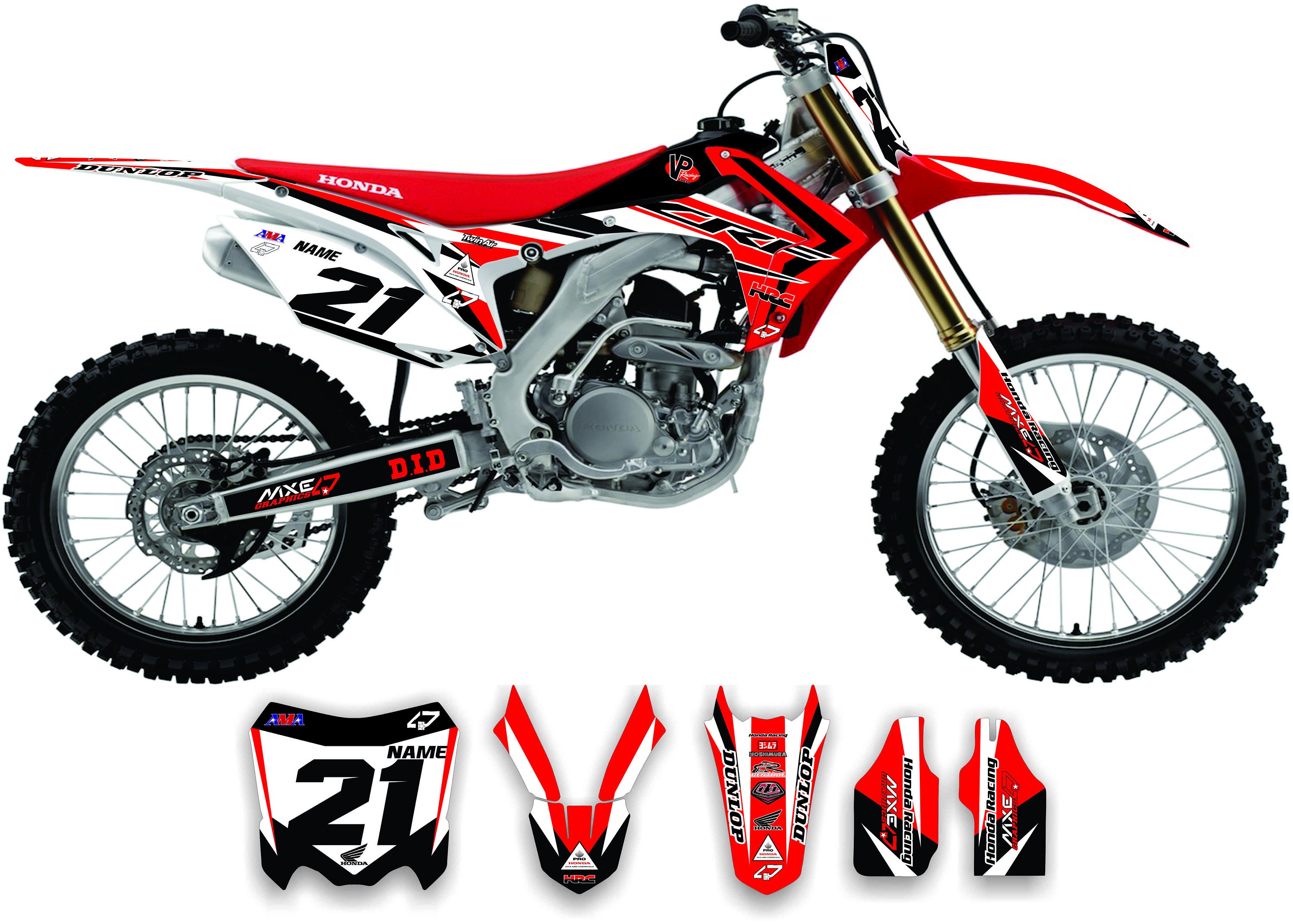 Honda Crf 250-450 2013-2016 Full Graphics Kit With Riders Id. - Etsy