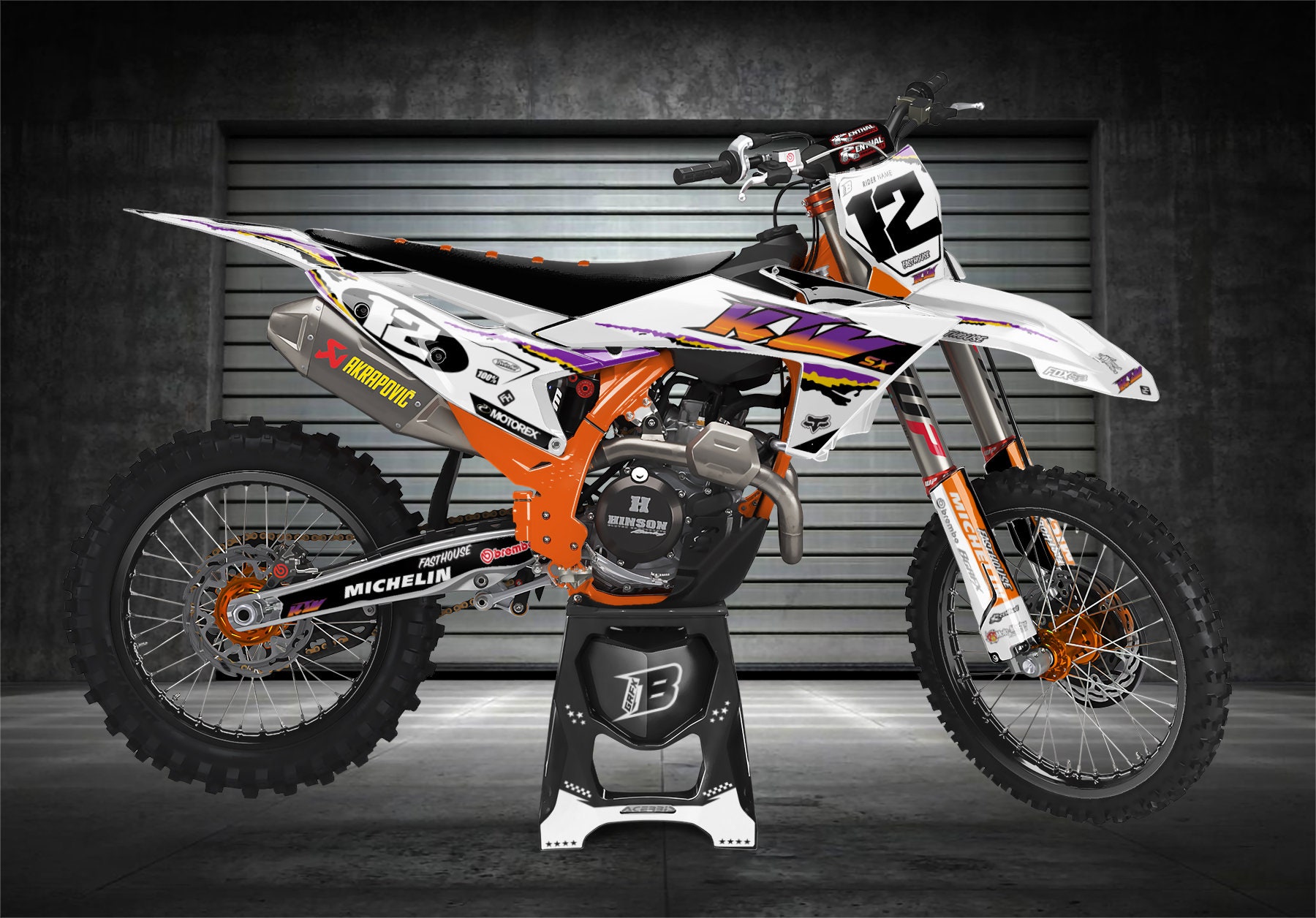 KTM SX-SXF 125-250-350-450 2023-2024 Full Graphics Kit With Riders