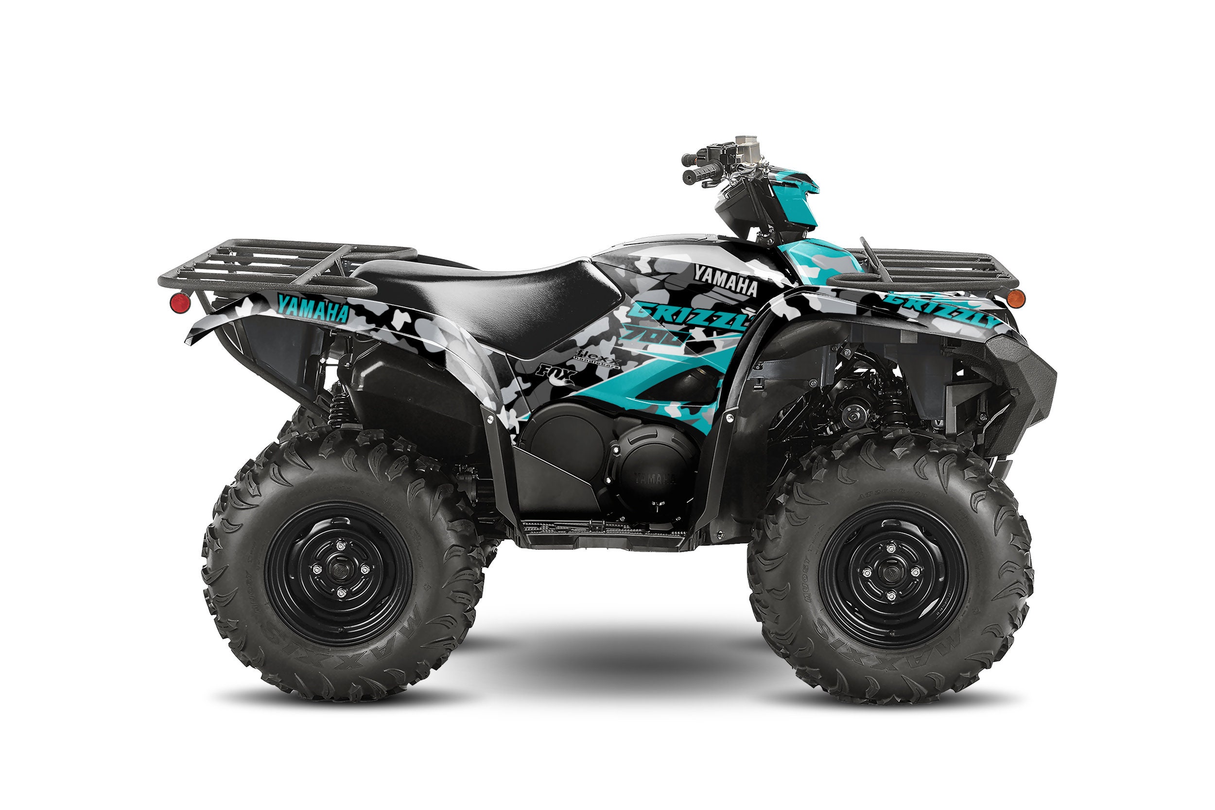 Yamaha Grizzly 700 Graphics Kit (2016-2024) - Camo Turquoise, 23