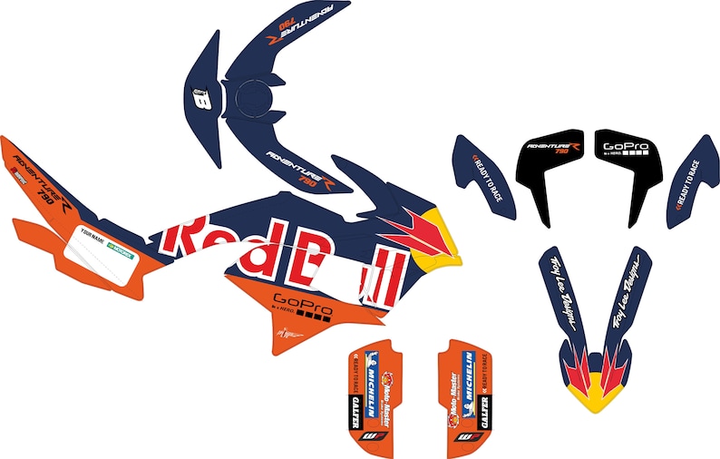 KTM ADVENTURE R 790-890 2018-2022 Factory Full Graphics Kit With Riders ...