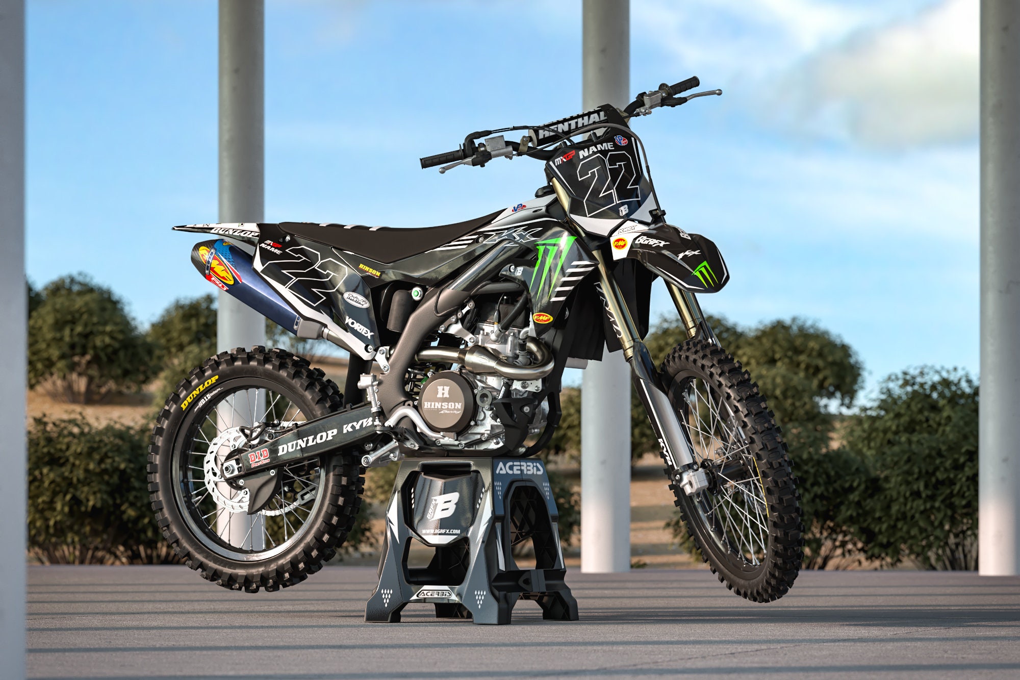 Kx450 Parts Acerbis Black Front Fender For Kawasaki KX450F 2018