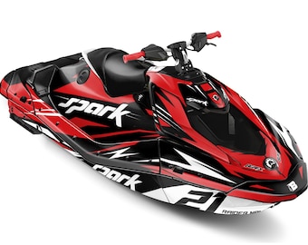 Sea-Doo Spark Trixx Graphics Kit: Attack Red, 23 mil Thick