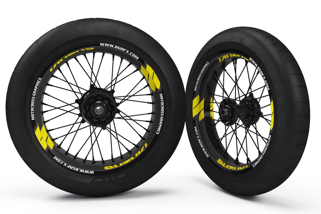 Suzuki Rmz Drz400 Supermoto Wheels Wraps Stickers Kit Front and