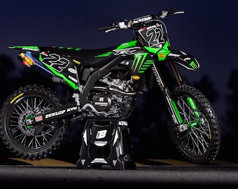 KAWASAKI KXF 250-450 2019-2023 Full Graphics kit with riders id.