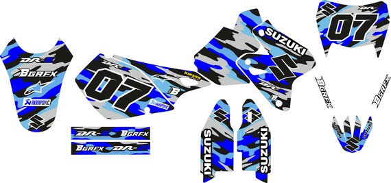 thumbnail image 2 of Suzuki DR-Z400 Replica Graphic Kit – White Glossy Vinyl Sticker Decals (2015+) 2 of 4