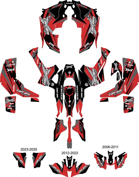 専用セット CreatorX TribalX Red & Black Graphics Kit For Can-Am Renegade