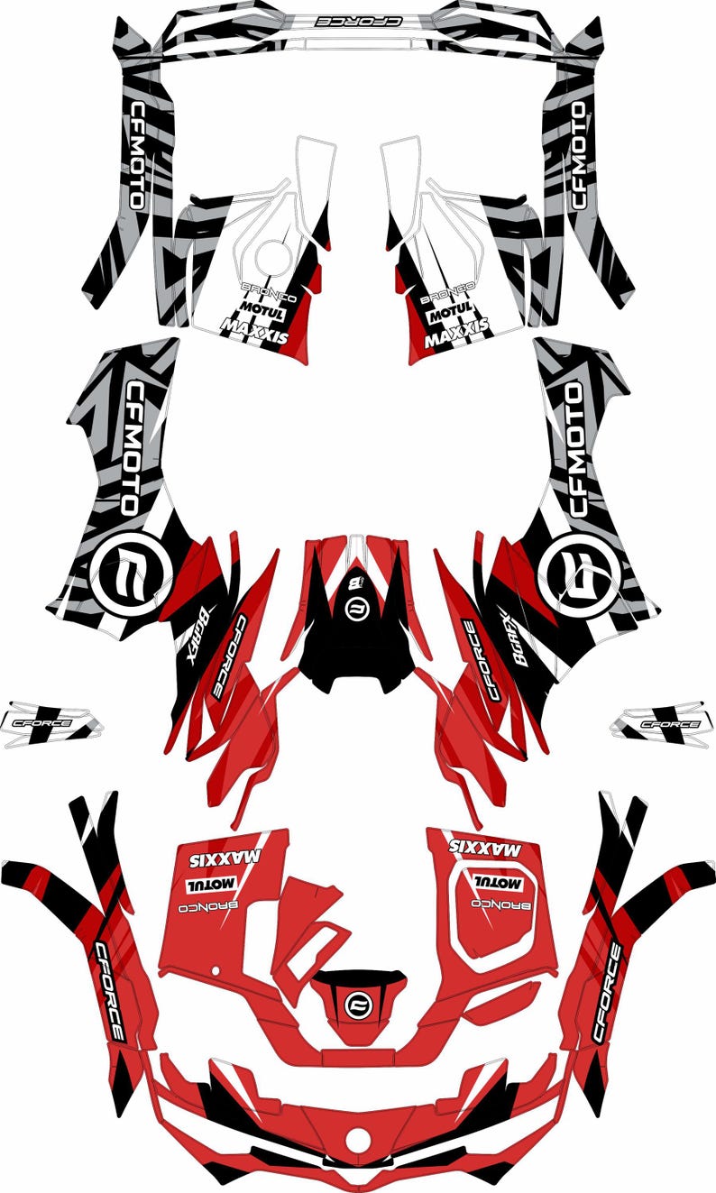Cfmoto Cforce 800-1000 G3 Graphics Kit: 23mil, Pulsed Red - Etsy