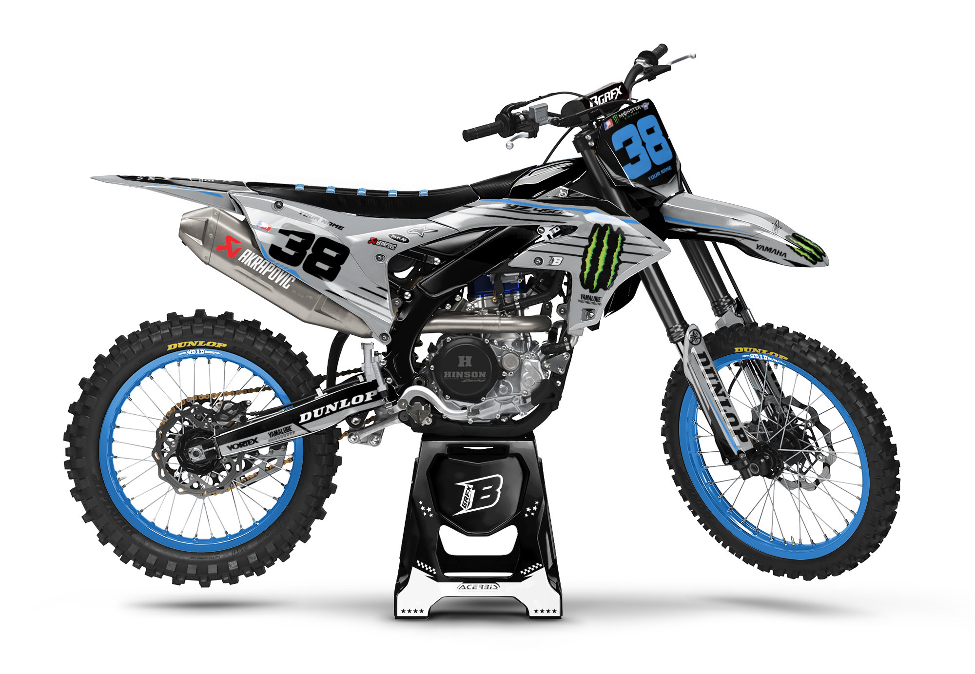 Yamaha yzf 250-450 2023-2024 Full Graphics kit with riders id.