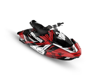 Kit de gráficos Trixx para Sea-doo Spark (2014-2023): diseño con líneas rojas