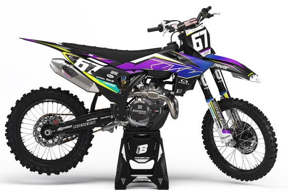 Kit Déco Motocross KTM SX 50 (2024) – Ripit Violet Rose – Autocollants Plaques, Garde-boue, Protections