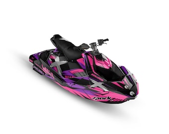 Sea-Doo Spark Trixx Graphics Kit (2014-2023) - Raced Pink Design
