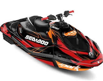 Kit de gráficos Sea-Doo Spark Trixx 2024-2025, pegatinas rojas de 23 mm