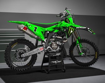 KAWASAKI KXF 250-450 2019-2023 Full Graphics kit with riders id.