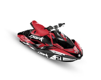 Sea-Doo Spark Trixx グラフィックキット、23ミル、アタックレッドデザイン