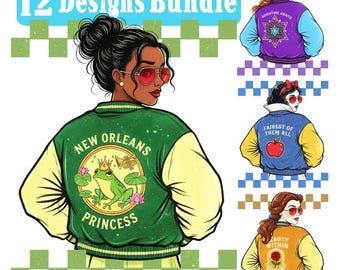 Princess Varsity Png BUNDLE, Retro Croquette Princess Png, Checkered Princess Png, Princess Varsity Shirt Design, Distressed T-shirt Design