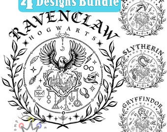 Magic Wizard School Png BUNDLE, Magical Wizard Collage, Magic School Png, Hp Houses Design, Gryffindor Slytherin Ravenclaw Hufflepuff