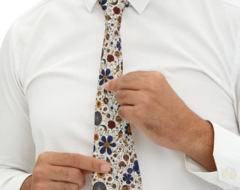 Floral Necktie, Tie with Flowers, Gift for Husband, Gift for boyfriend, Flower Necktie