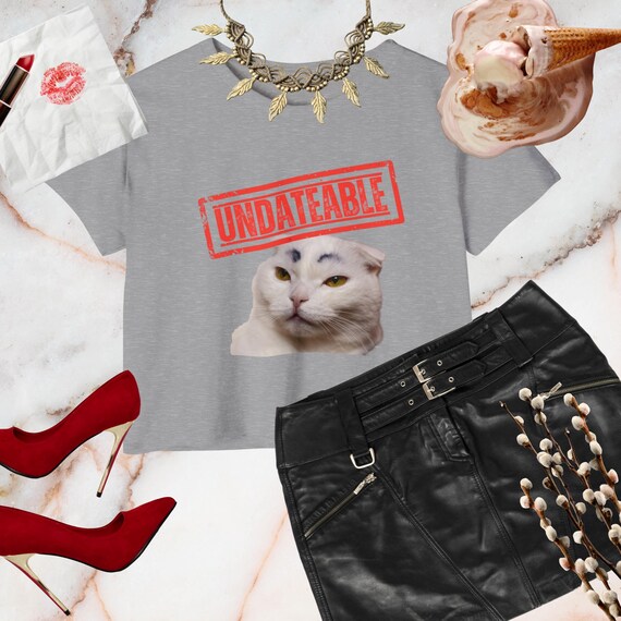 Funny Saying Shirt, UNDATEABLE Cat lover Sarcastic Quotes Tee, Sassy Shirts, Hilarious Joke Tees, Sassy Tee, Gifts for Girlfriend,Meme Shirt