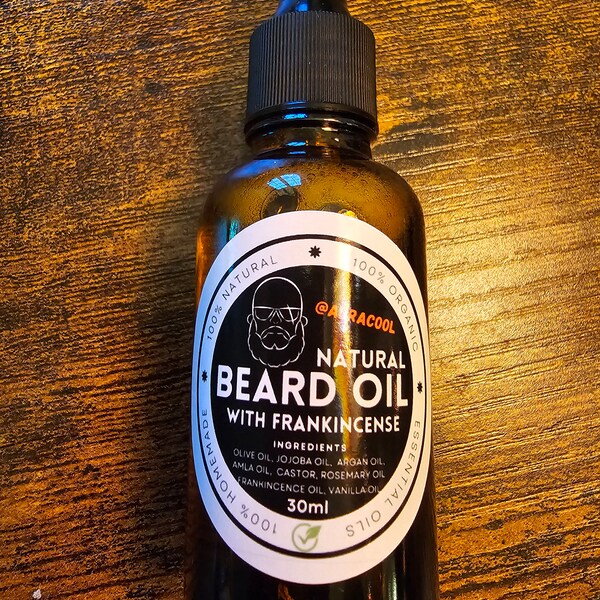 Natural Beard Oil with Frankinsence Essential Oil and Rosemary Essential Oil