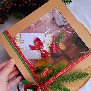 Beeswax candle gift box / Elegant candle and honey gift box / Christmas gift box / personalized double wall glass