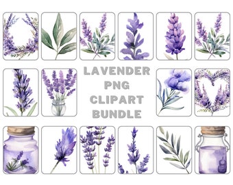 Lavender PNG ClipArt Bundle - Full License - 32 designs - Instant Download