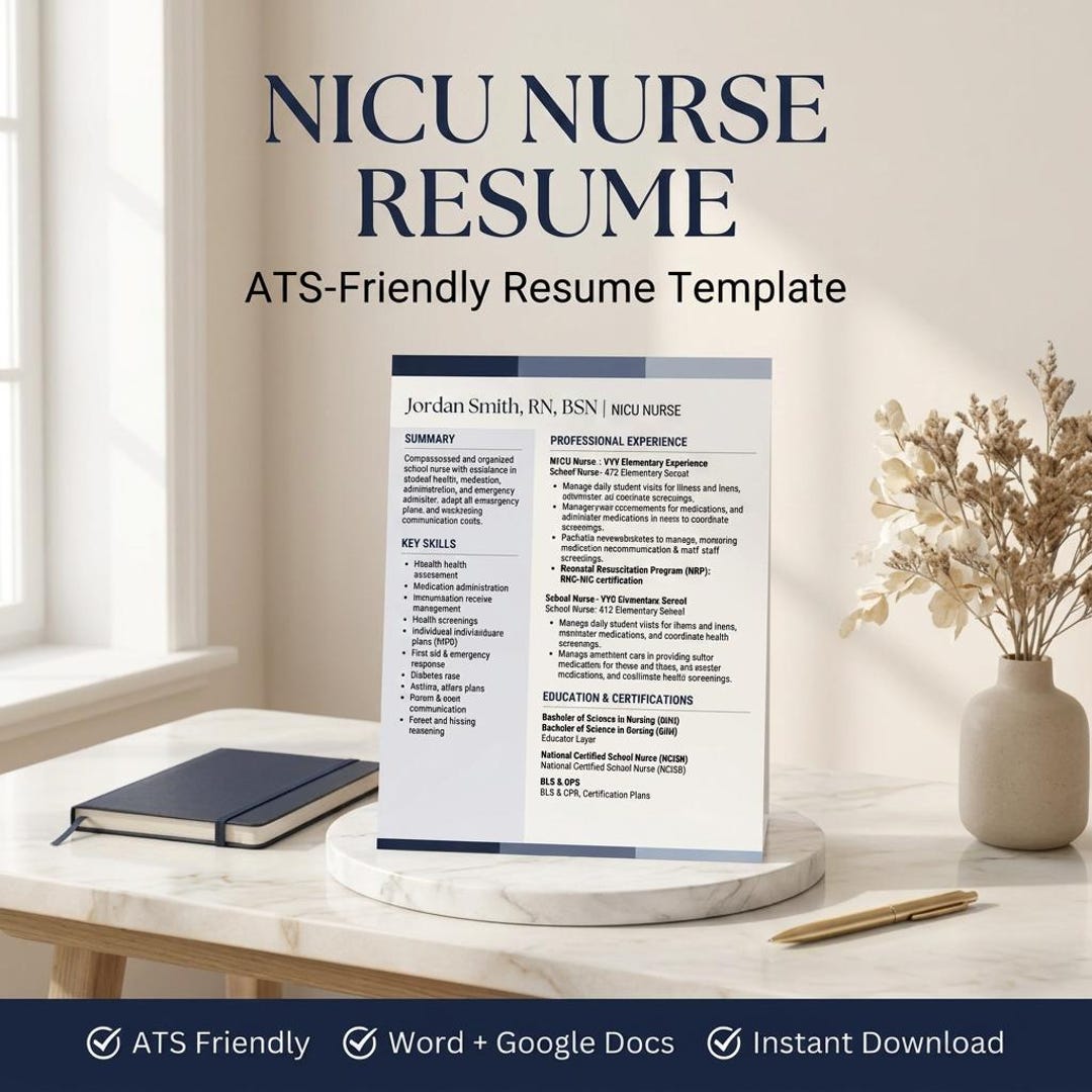 NICU Nurse Resume Template Bundle, RN Resume, Neonatal Intensive Care ...