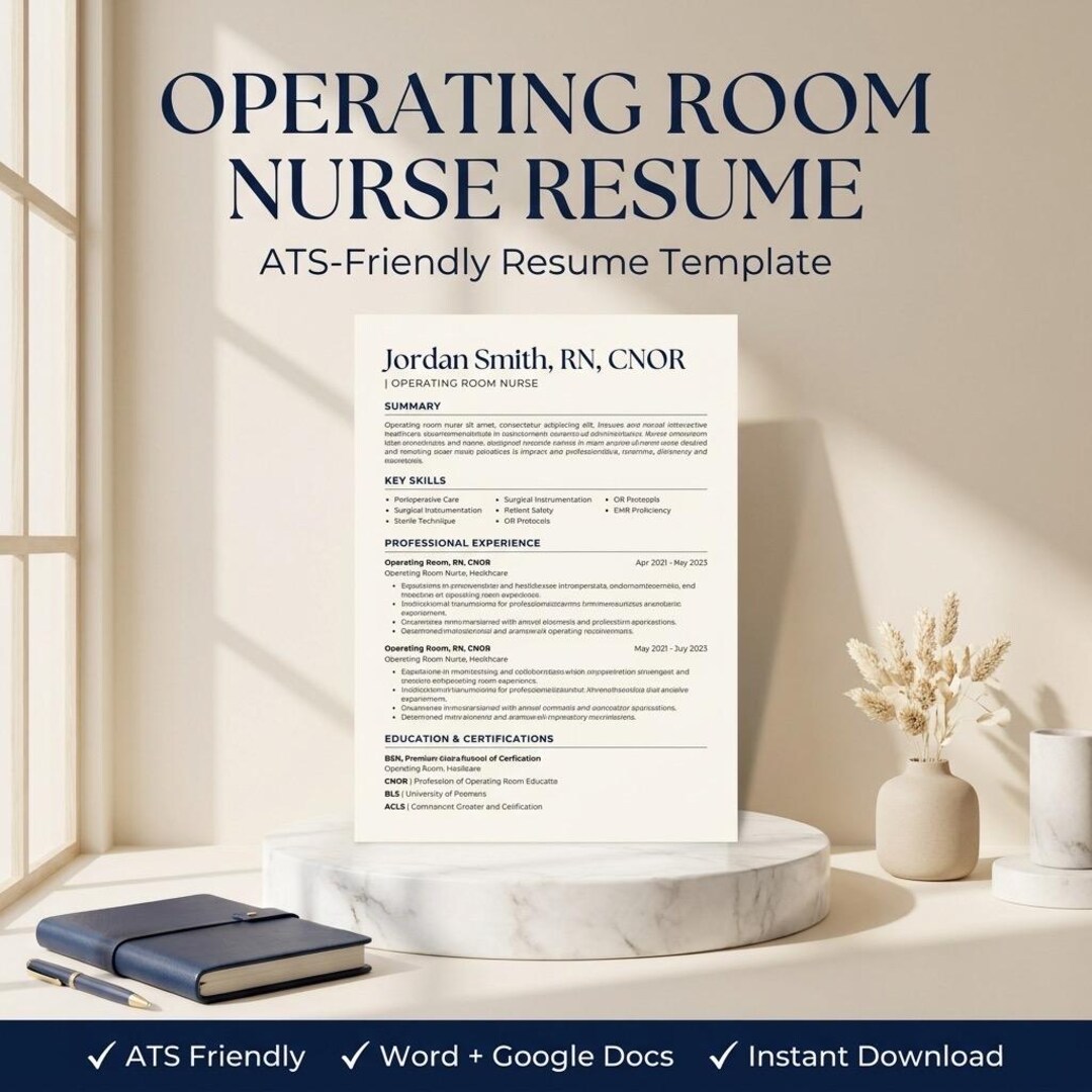 Operating Room Nurse Resume Bundle, or Nurse Resume Template, Ats ...