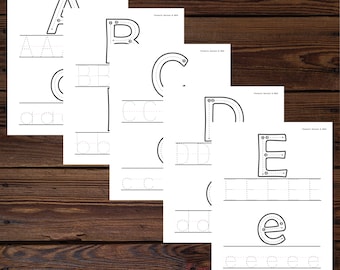 Upper & Lowercase Alphabet Tracing Worksheets. Preschool-Kindergarten Handwriting. Letter Tracing Sheets. 26 Printable - 8.5x11 Worksheets