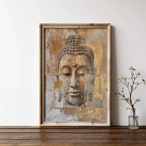 Buddha Wall Art Printable, Buddhism wall art, Minimalist Poster, Zen wall art, Beige Print, Buddhist religion, Yoga meditation room decor
