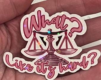Law school sticker Elle Woods lawyer waterproof water bottle laptop Stanley sticker