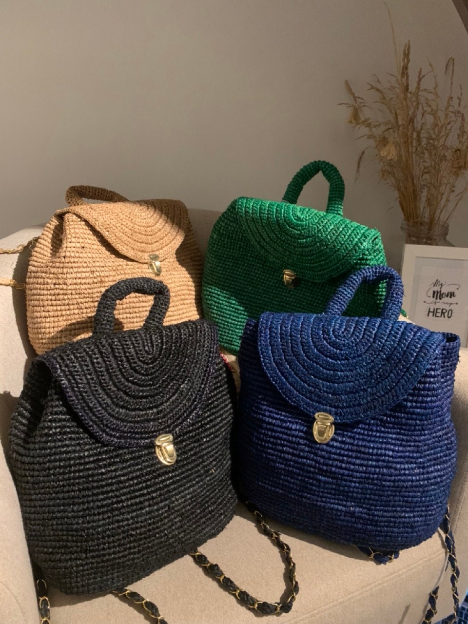 Sac à dos lapin en raphia Meri Meri - Idée cadeau pour fille