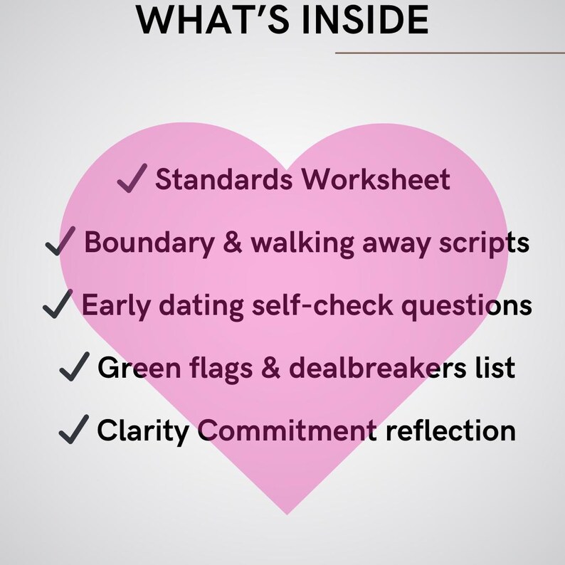 Dating Standards Worksheet | Printable Guide to Set Boundaries & Filter ...