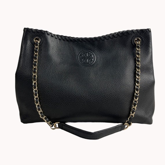 Tory Burch Women's Black Marion Chain Slouchy Tote
