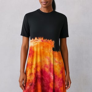 Upcycled Reverse Dye Little Black Dress: Open Back Viscose, Size Small