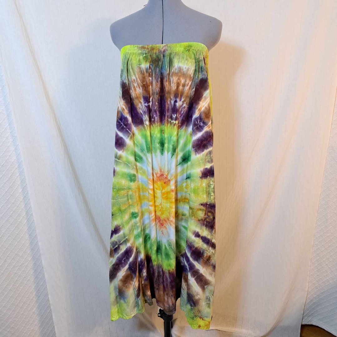 Boho Tie-Dye Convertible Long Hippie Bubble baloon gypsy Skirt