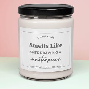 Sketch Artist Candle Personalized Gift for Drawing Lover Birthday Gift For Her Friend Artist Christmas Gift Creative Candle for Art Lovers
