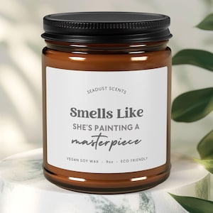 Personalized Artist Candle Painting a Masterpiece Funny Gift for Her Painter Friend Birthday Present for Watercolor Acrylic Abstract Artists