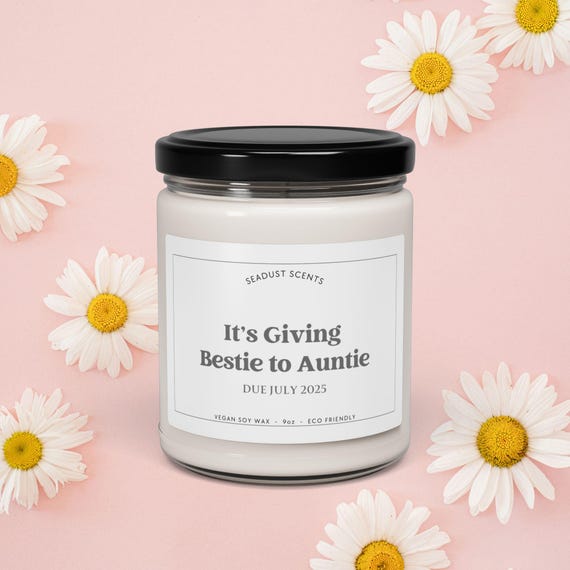 Pregnancy Announcement Best Friend Candle Bestie to Auntie Personalized Gift For Aunt to Be Baby Reveal Custom Pregnancy Announcement Gift