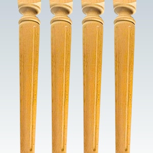 Wooden Table Legs Set of 4 – Mid Century Modern Kitchen & Dining Table Legs for DIY Furniture Projects