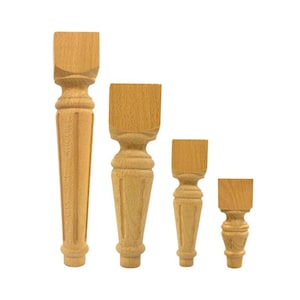 Handcrafted Beech Wood Furniture Legs: Sofa, Chair, Table Feet - Set of 4