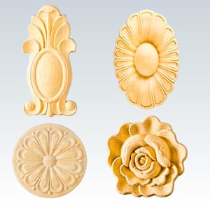 Wood Rosette Decorative Trim – Handmade Ornamental Furniture Embellishment for DIY Projects & Home Decor Accent