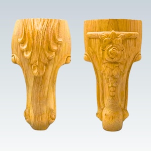 Mid-Century Maple Furniture Legs 4-Pack in Various Heights – Natural Wood Sofa, Armchair & Coffee Table Legs, Decorative Turning Feet