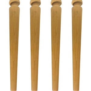 Beech Wood Table Legs (Set of 4): Mid-Century Modern Furniture
