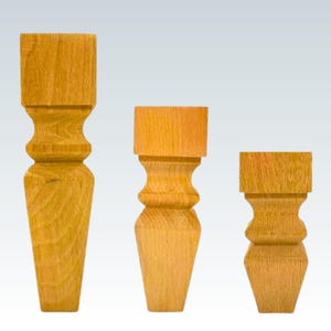 Beech Wood Furniture Legs Set, 4-Piece Turning Feet for Sofa, Armchair & Coffee Table, Natural Wood Replacement Legs for Wood Furniture