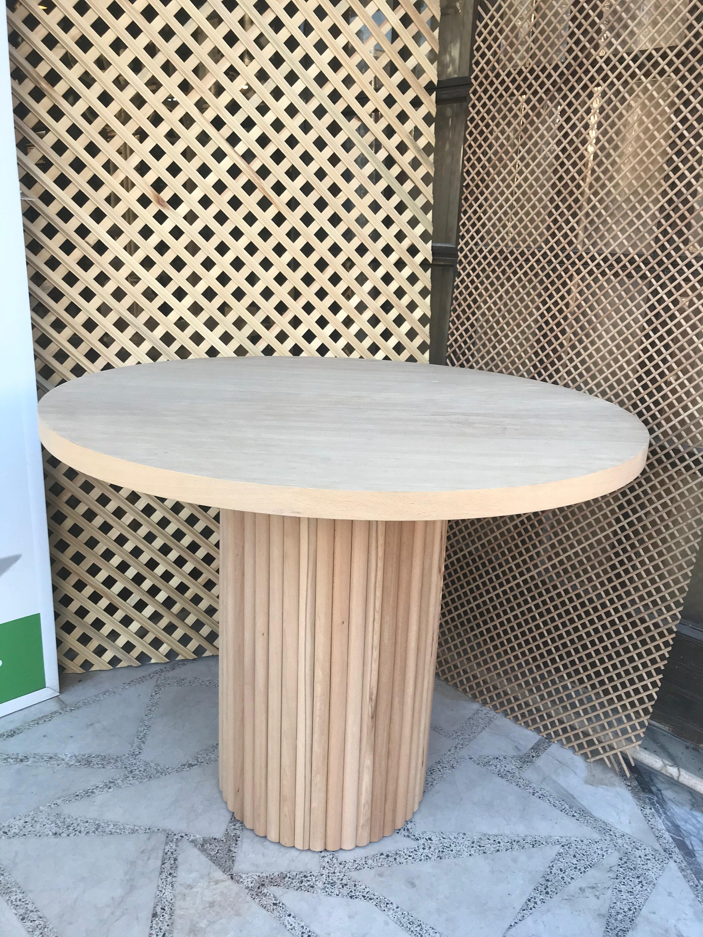 Round Dining Table, Handmade Wooden Desk, Ripple Kitchen Table, Custom ...