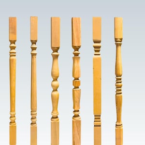 Beech Wood Stair Balusters – Handcrafted Rustic, Modern Turned Wooden Spindles for Stairs & Railings